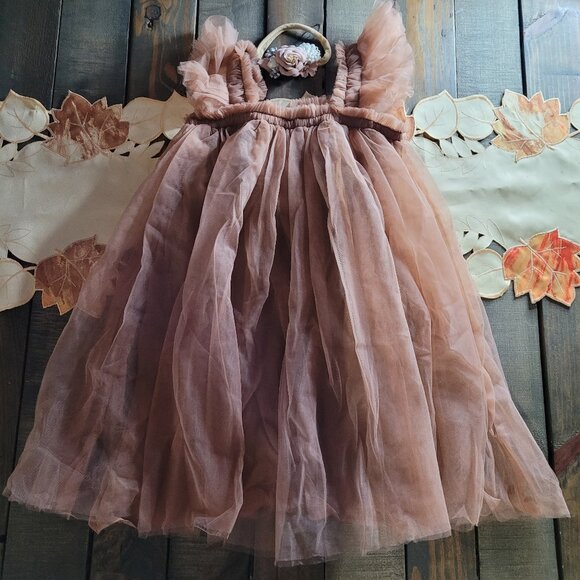 Baby Girl Birthday Dress W/Flower Headband - Picture 2 of 4